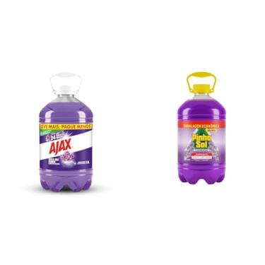 Imagem de Kit Ajax Limpeza Festa das Flores Lavanda 3,8L + Pinho Sol Desinfetante Lavanda 3,8L