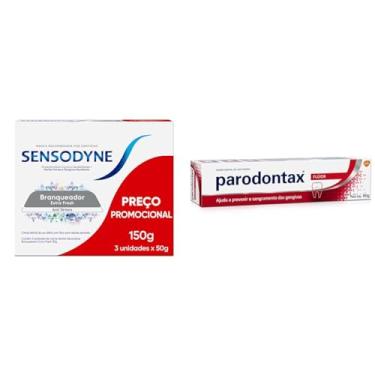 Imagem de Sensodyne Kit de Produtos Higiene Bucal - Creme Dental Sensodyne Extra Fresh com Flúor + Parodontax Creme Dental Flúor Para Prevenção De Sangramento Das Gengivas, 90g