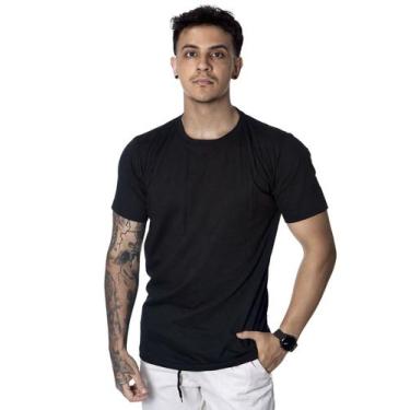 Imagem de Camiseta Masculina Básica Manga Curta Lisa Algodão Slim Fit - Prime St