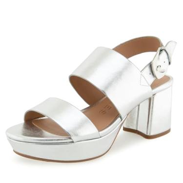 Imagem de Aerosoles Sandália feminina de salto Camilia, Couro sintético de metal prateado, 7.5 Wide
