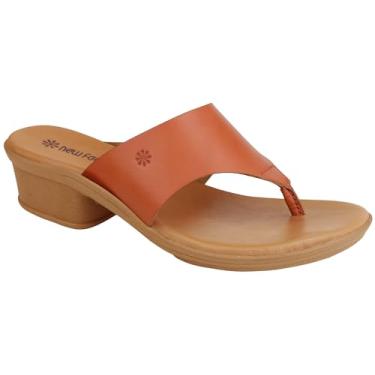 Imagem de New Face, TAMANCO FEMININO NEW FACE 24361 EM COURO SALTO BLOCO 4 CM Cor:Pinhão;Tamanho:36
