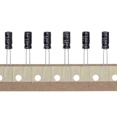 Imagem de 100PCS 50V 3.3UF Capacitor eletrolítico de alumínio plug-in 5x11 5 * 11mm 50 Volt 3.3 UF