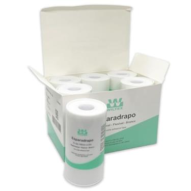 Imagem de Esparadrapo Branco Impermeável Wiltex 100mmx4,5m 6 unidades