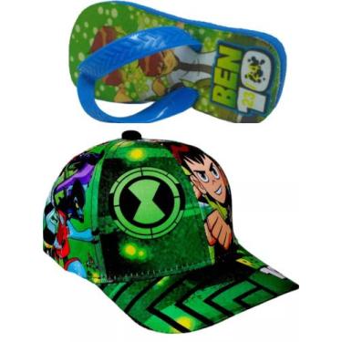 Imagem de Chinelo e boné infantil masculino do ben10 , qualidade e preço justo p