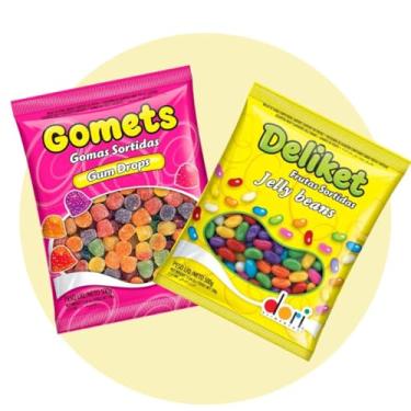 Imagem de Kit 2 Pacotes Bala de Goma Gomets + Jujuba Deliket 500g