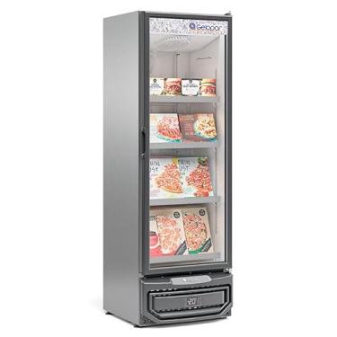 Imagem de Freezer/Conservador Vertical Conveniência para Sorvetes e Congelados GCVC-45 TI Tipo Inox 445 Litros Frost Free Gelopar 220V