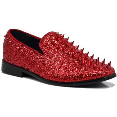 Imagem de Sapato social masculino SPK09 vintage estilo sapato sem cadarço clássico para smoking, Vinho, 8.5