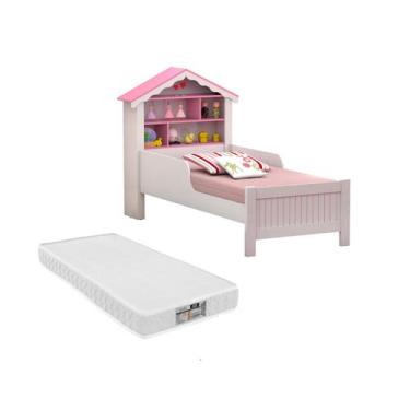 Imagem de Cama Solteiro Princesa Para Meninas Montessoriana Casinha Com Grade De