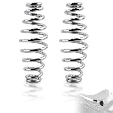 Imagem de FOVPLUE Molas de assento de 12,7 cm para assentos solo, mola de assento de motocicleta de barril cromado universal serve para Harley Sportster XL883 1200 Bobber Chopper Aplicação personalizada, para