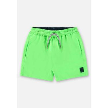 Imagem de Bermuda de Praia para Menino em Microfibra Up Baby, Verde neon, P