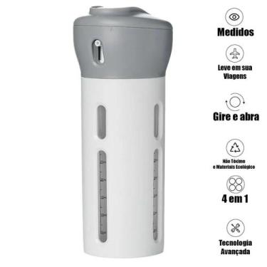 Imagem de Dispenser Garrafa 4 Em 1 Loção Portátil Sabonete Liquido Shampoo Gel C
