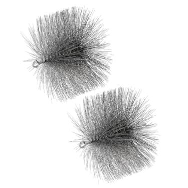 Imagem de PATIKIL Escova de limpeza de chaminé de arame de 18 cm, 2 peças de escova de limpeza de chaminé redonda de aço com encaixe NPT de 1/4 para limpeza de tubos de secador de barraca de fogão a lareira,