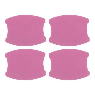 Imagem de INFINAUTO Protetor contra arranhões de maçaneta de porta de carro 3D, película protetora de maçaneta de porta de carro 68 x 85 mm rosa, 4 peças