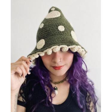 Imagem de Chapéu Bucket Cogumelo Psicodelia Em Crochê - Atelier Chapeuzinho de B