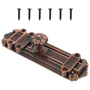 Imagem de DOITOOL 1 trava de segurança deslizante de liga de zinco, trava de porta, trinco de porta, trava de segurança vintage para móveis, ferragens para portas resistentes, vermelha antiga