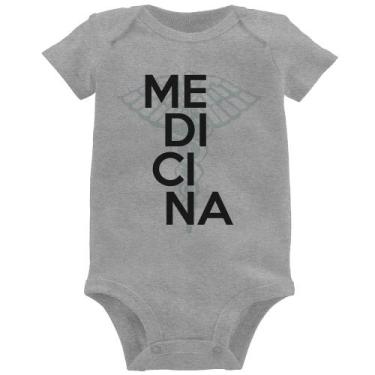 Imagem de Body Bebê Medicina Estudante - Foca na Moda, Cinza, G
