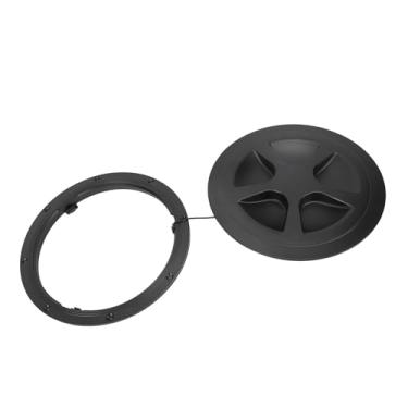 Imagem de Placa de Convés de Inspeção Redonda de Acesso à Tampa do Deck de 8 Polegadas para Yachts Motorhomes (Preto)