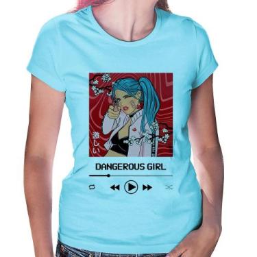Imagem de Baby Look Dangerous Girl - Foca na Moda, Azul bebê, P