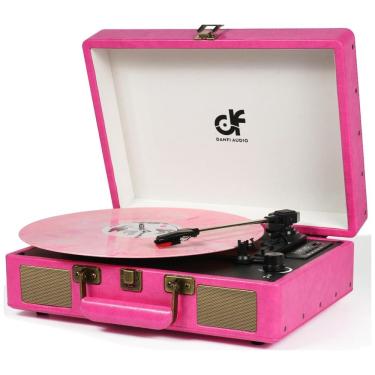 Imagem de Vitrola Toca Discos Retrô 2026 Vitrola, 3 Velocidades com Funções Bluetooth, FM, USB, 110V, DANFI AUDIO DF, TE 2026PK, Rosa