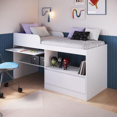 Imagem de Cama Infantil Multifuncional Jacarta 1 Porta Branco - Art In Móveis