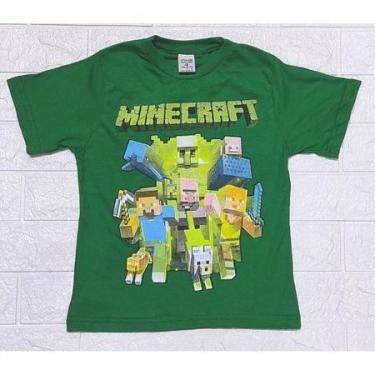 Imagem de Camiseta Infantil Minecraft Manga Curta com Gola Reforçada 100% Algodã