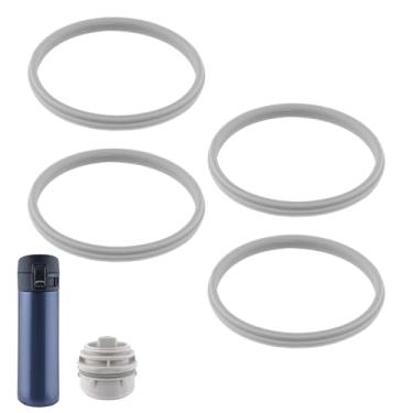 Imagem de 4 peças de substituição de vedação de tampa de rolha para caneca de aço inoxidável Zojirushi 473 ml 340 g, peças de vedação de anel de silicone à prova de vazamento, peças de anel de vedação