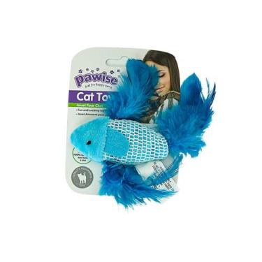 Imagem de Brinquedo Gato com Catnip Natural Pawise  Peixe Azul  Relaxa, Estimula