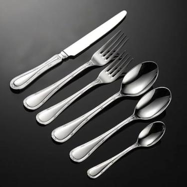 Imagem de Conjunto de talheres para talheres de aço inoxidável 12, 18/10, conjunto de 72 colheres e garfos em casa e cozinha, pode ser lavado na lava-louças (72 peças)