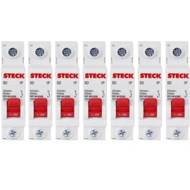 Imagem de Kit 7 Disjuntor Monopolar Automático 10a Curva C Sdd61c10 Steck