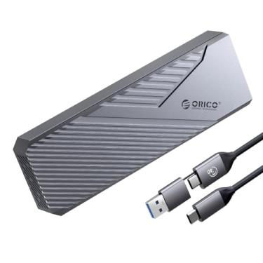 Imagem de ORICO Gabinete SSD M.2 NVMe de 40 Gbps com ventilador de resfriamento embutido, capa NVMe externa de alumínio suporta unidade PCIe 4.0 chave M, compatível com Thunderbolt 3/4, interface USB4/3.2/3.1