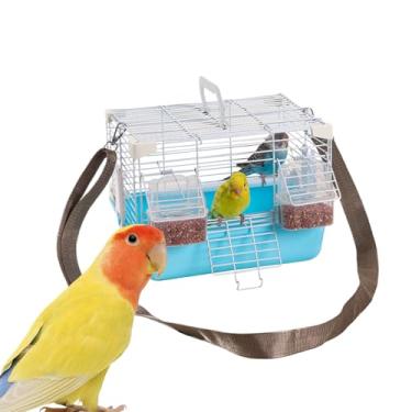 Imagem de Gaiola de viagem de pássaros, gaiola de pássaros,CAGA DE TRANSPORTE DE VIAGEM PORTÁVEL | Com alça, suprimentos para pequenos animais pesados ​​para cockatiels peony pergulamentados pérola munias