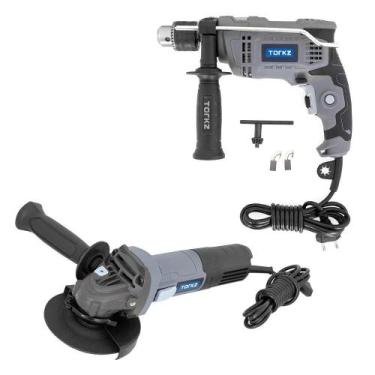 Imagem de Furadeira de Impacto Profissional Torkz TRE0001 e Esmerilhadeira Angul