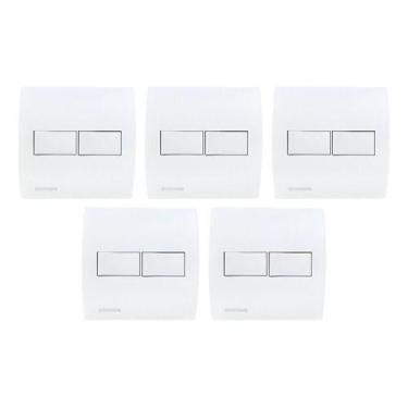 Imagem de Kit 5 Conjuntos 4x4 Interruptor Duplo Soprano Siemens Ilus