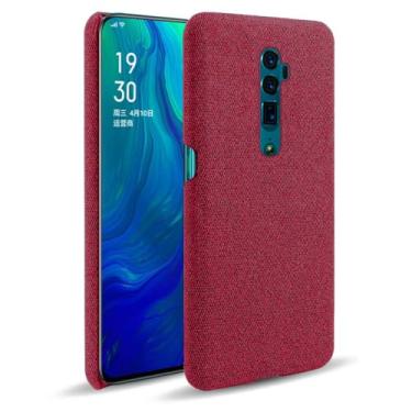 Imagem de Capa para OPPO Reno10x zoom,Capa desenhada em lona,Case Protetora Ultrafina com Empunhadura Macia,Design em Tecido Antichoque e Antiarranhões-Red