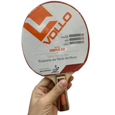 Imagem de Raquete Tenis Mesa Vollo VT604 Impulse Aprovada ITTF Preto e Vermelho,