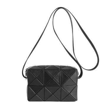 Imagem de Bolsa quadrada pequena, losango geométrico, bolsa de cupido, bolsa mensageiro de ombro, bolsa de ombro para casal, Preto