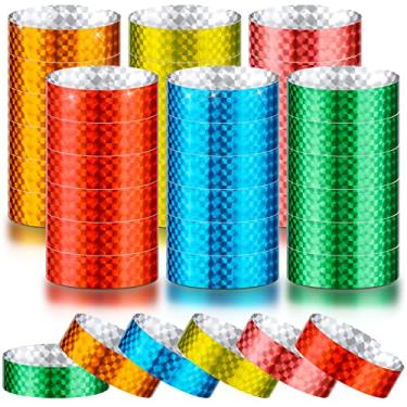 Imagem de 600 pulseiras de papel neon pulseiras de pulso à prova d'água para eventos pulseiras leves de concerto pulseiras de neon coloridas pulseiras adesivas de neon para festas (vermelho, laranja, amarelo, verde, rosa, azul)