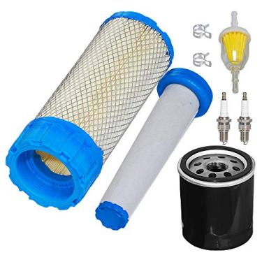 Imagem de HIFROM Filtro de ar combo 11013-7038 (filtro externo) 11013-7039 (filtro interno) Filtro de combustível Spark Plug Filtro de óleo Kit de afinação para Kawasaki FX751V FX801V FX850V FX921V FX1000V