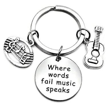 Imagem de Kit's Kiss Chaveiro de guitarra elétrica chaveiro de música nota musical instrumento musical chaveiro de música presente professor de música amante de música