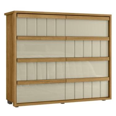 Imagem de Cômoda Para Quarto Com 8 Gavetas 136cm Avila Opala/Cumaru Z10 - Mpozen