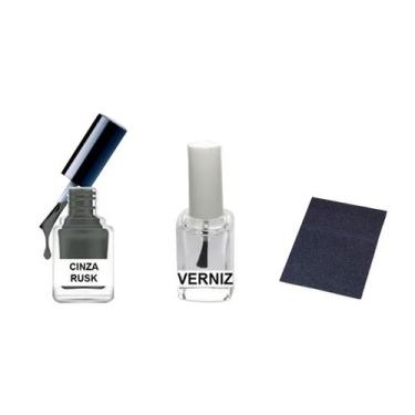 Imagem de Tinta Retoque Tira Risco Carro Chevrolet Cinza - Rusk - Jhow Adesivos