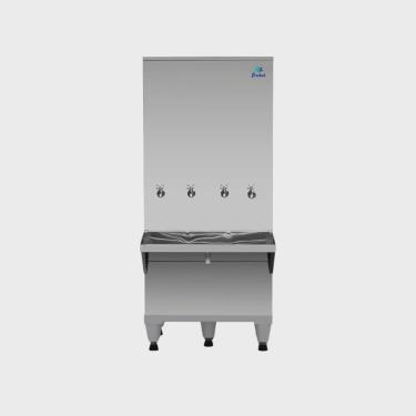 Imagem de Bebedouro de Coluna Industrial 4 Torneiras 200 Litros Frisbel RA20 Inox 220V