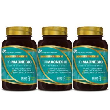 Imagem de 3x Tri Magnésio 60 Cápsulas Vegetais Flora Nativa do brasil