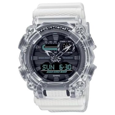 Imagem de G Shock Casio GA900SKL-7A Relógio cronógrafo masculino analógico digital com mostrador preto, Transparente.