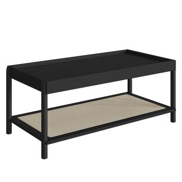 Imagem de Mesa De Centro Para Sala Pés Madeira Arlo A10 Nero-preto - Mpozenato