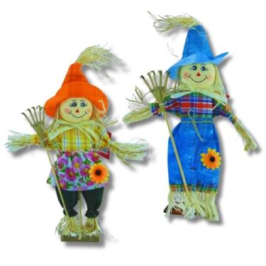 Imagem de Kit 2 Espantalhos Decoração e Enfeite para Festa Junina 33cm x 25cm