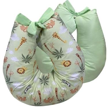Imagem de Almofada Anatômica para Amamentação - Conforto e Segurança para Mamãe e Bebê (SAFARI VERDE)