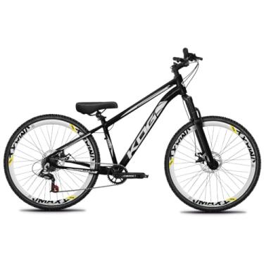 Imagem de Bicicleta Aro 26 Rebaixada Freeride para Grau, Quadro em Alumínio, Relação 1x7, Aros Vmaxx Coloridos, Pedivela 34D, Suspensão 80mm,Preto Branco
