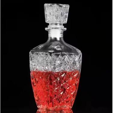 Imagem de Licoreira Garrafa Vidro 1L Retrô Transparente Decoração Whisky Estilo Vintage