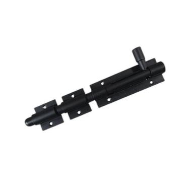 Imagem de Fecho ferrolho jumbo porta portao c/furo p/cadeado aluminio preto 20cm